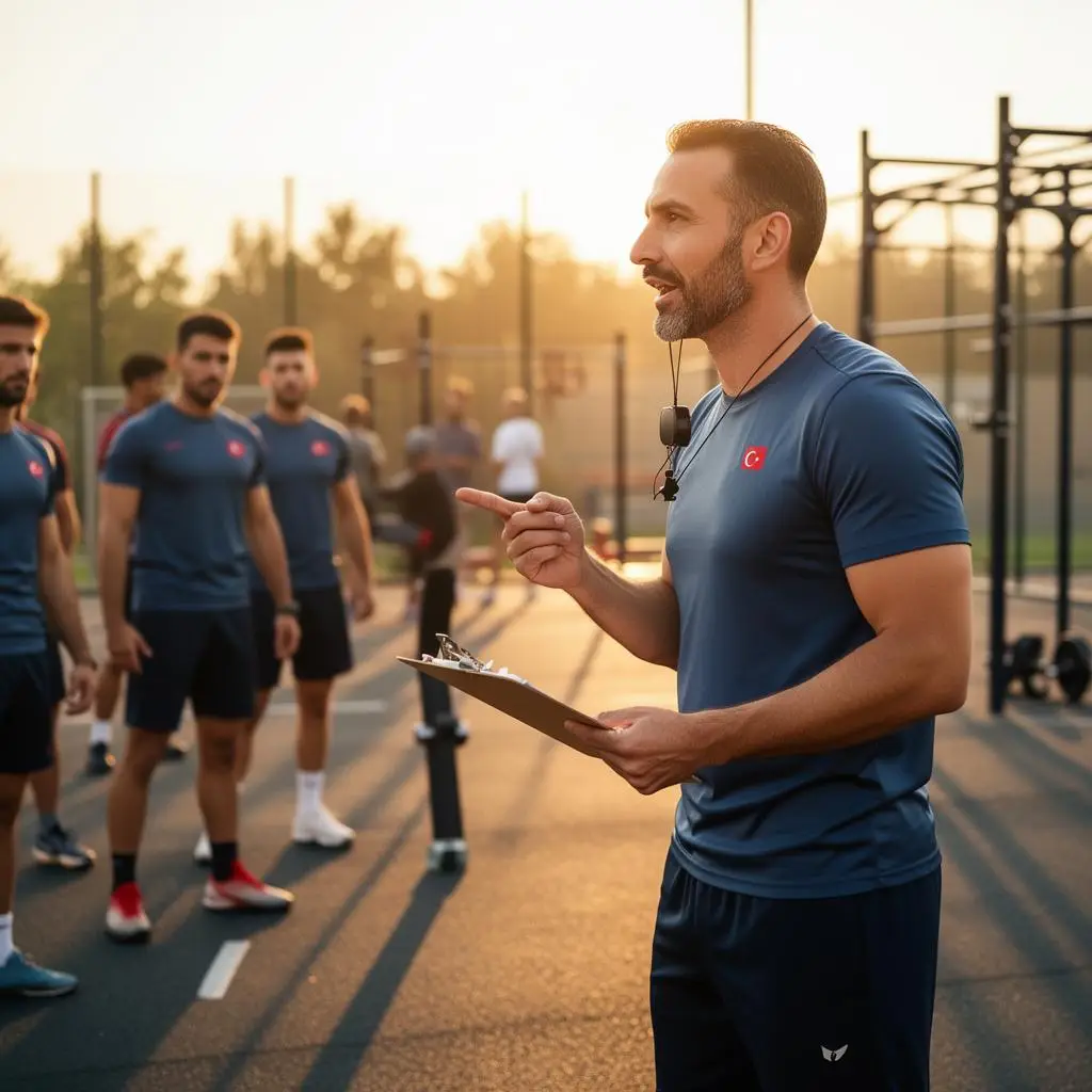 Yeşilova Spor Akademisi eğitmeni öğrencilere parkur tekniği gösteriyor